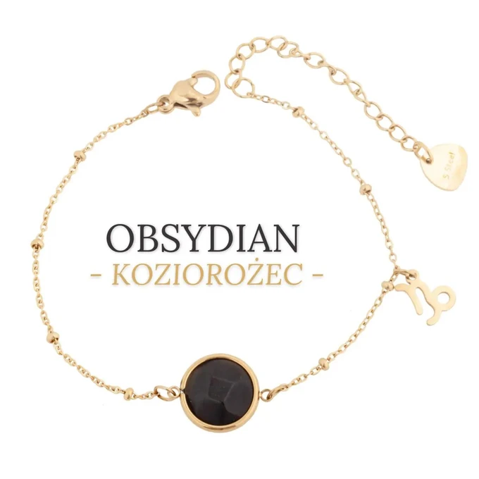 Bransoletka Koziorożec, Obsydian S1V72860-12Z