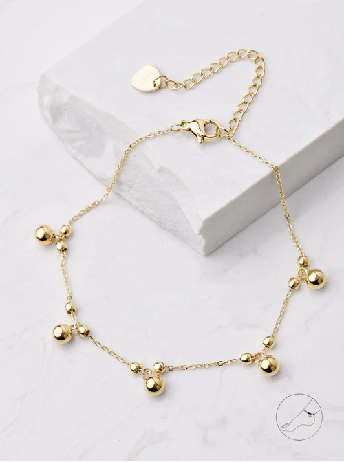 Bransoletka na kostkę kulki, złoty S100061Z00