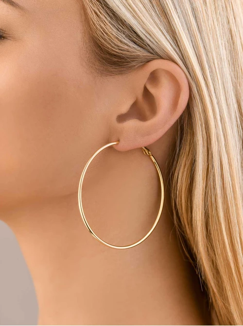 Kolczyki duże koła, kolor złoty (6cm) S2V71549-3Z