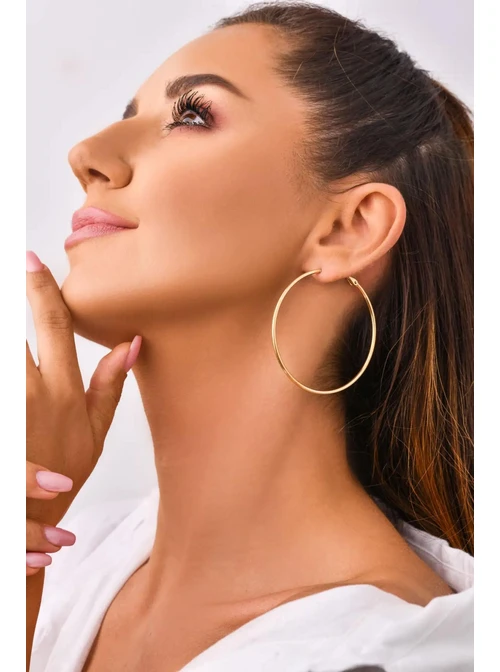 Kolczyki duże koła, kolor złoty (6cm) S2V71549-3Z