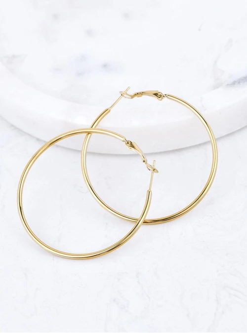 Kolczyki koła (5cm), stal pozłacana S201194Z00