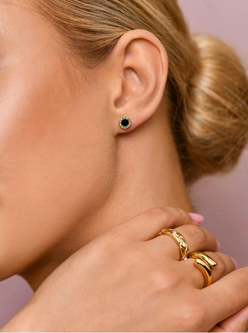 Kolczyki kółeczka, emalia, złoty S2V71263-3Z