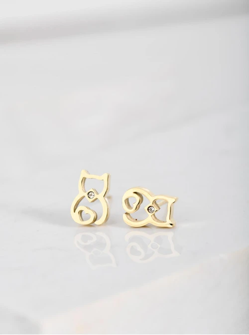 Kolczyki kotek, kolor złoty S2V71678-Z