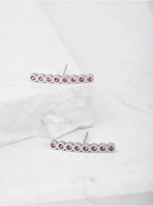 Kolczyki kryształki, jasny różowy S2V71638-3S