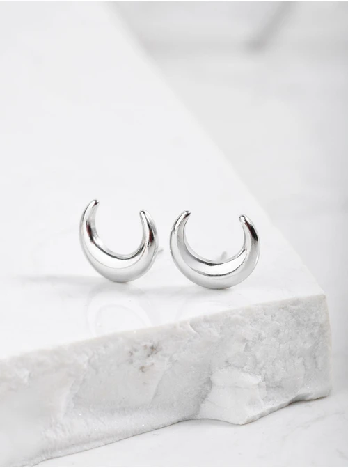 Kolczyki księżyc, kolor srebrny S2V71701-S