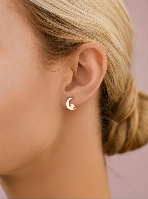 Kolczyki księżyc, kolor złoty S2V71816-Z