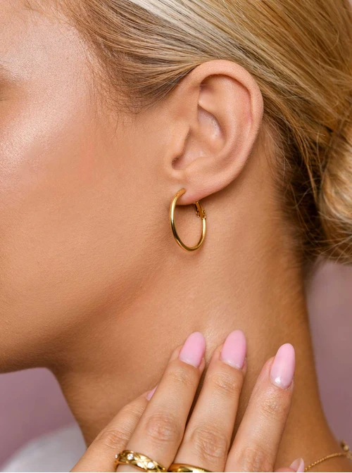 Kolczyki małe kółka, złoty (2,5cm) S201196Z00