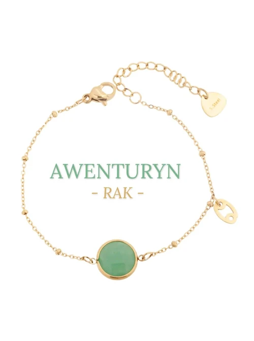 Bransoletka Rak, Awenturyn, złoty S1V72860-9Z