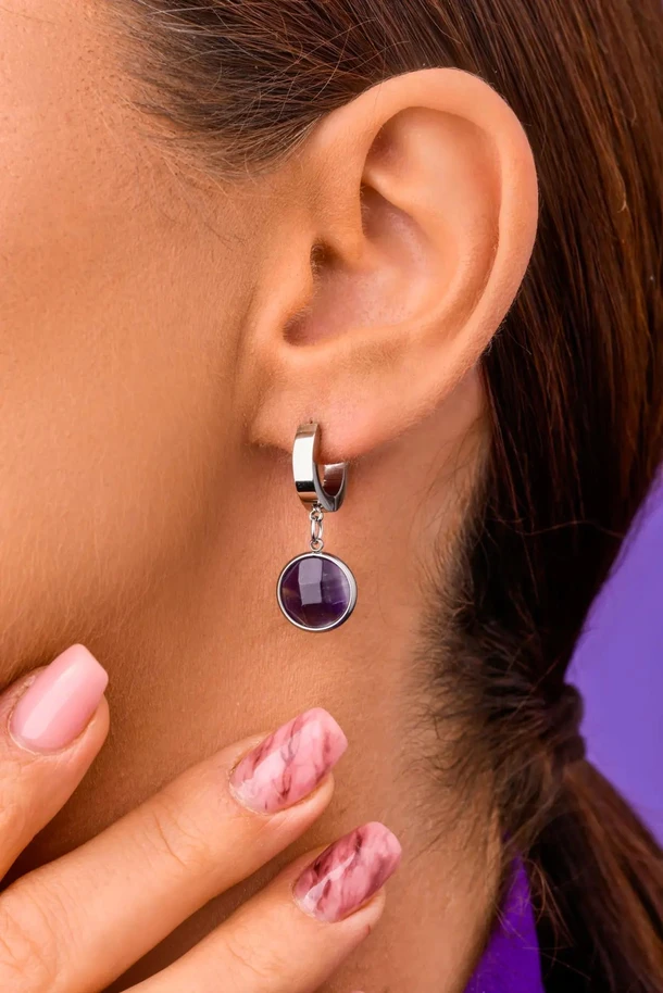 Kolczyki Bliźnięta, Ametyst, srebrny S2V72400-2S