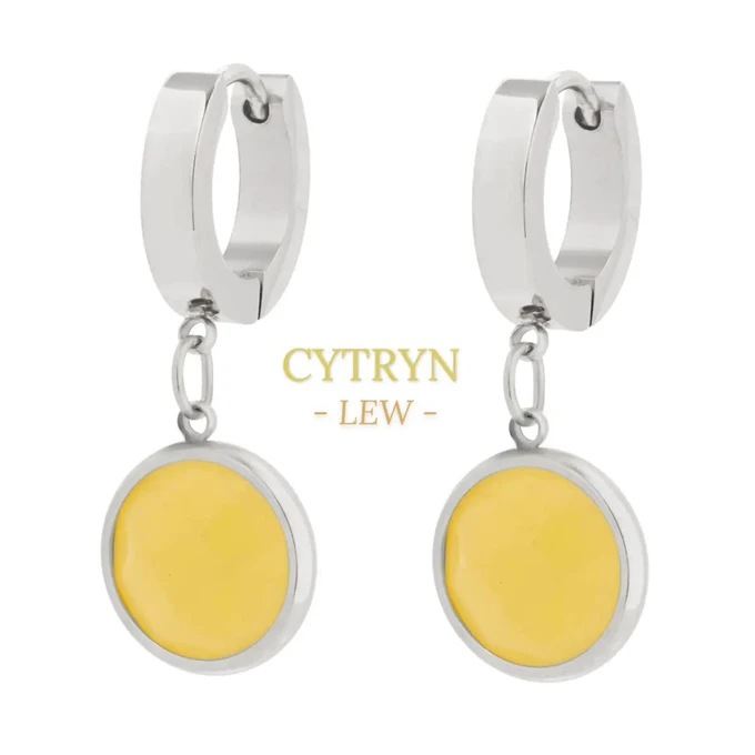 Kolczyki Lew,Cytryn, srebrny S2V72400-4S