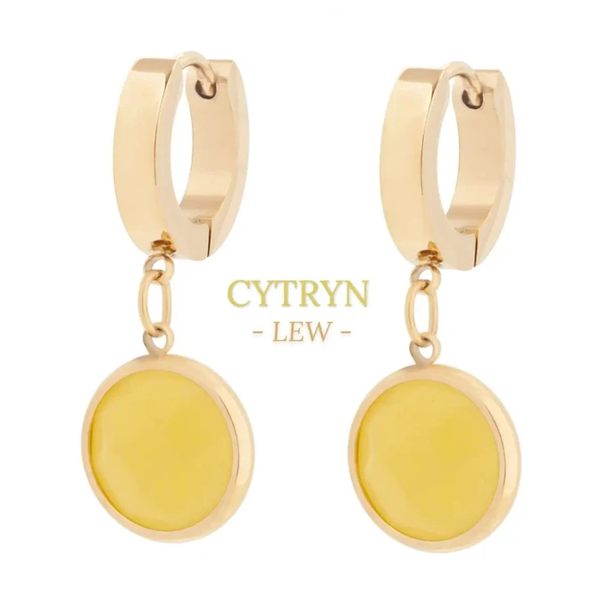 Kolczyki Lew, Cytryn, złoty S2V72400-4Z