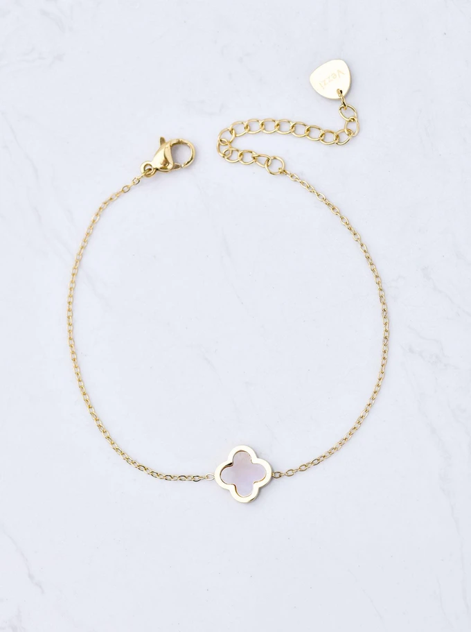 Bransoletka koniczynka, kolor złoty S100455Z02