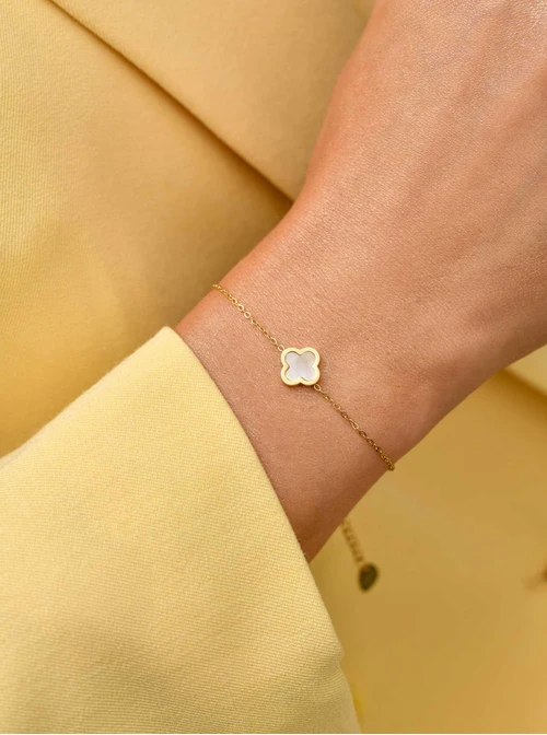 Bransoletka koniczynka, kolor złoty S100455Z02