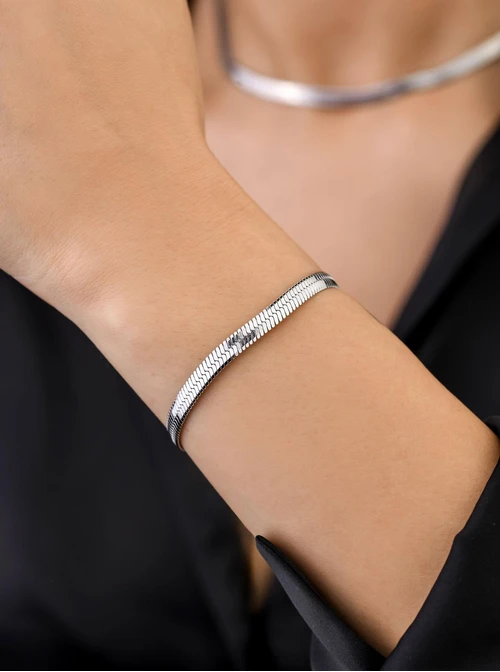 Bransoletka srebrna żmijka S100362S00