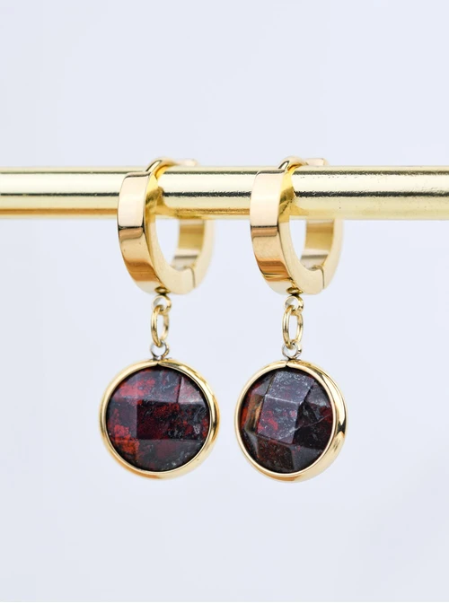 Kolczyki Baran, Jaspis, złoty S2V72400-5Z