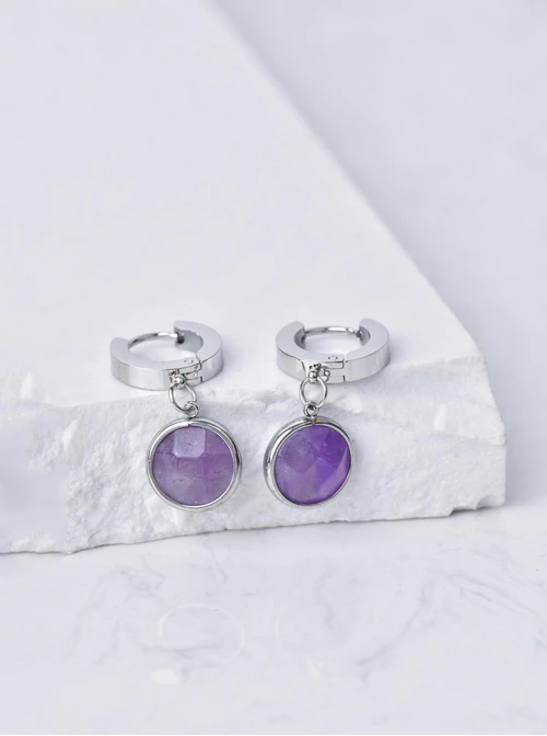 Kolczyki Bliźnięta, Ametyst, srebrny S2V72400-2S