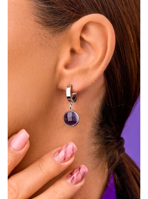 Kolczyki Bliźnięta, Ametyst, srebrny S2V72400-2S