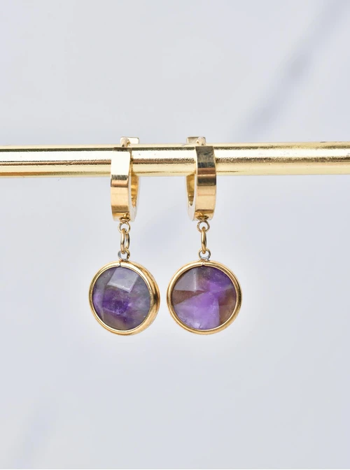 Kolczyki Bliźnięta, Ametyst, złoty S2V72400-2Z