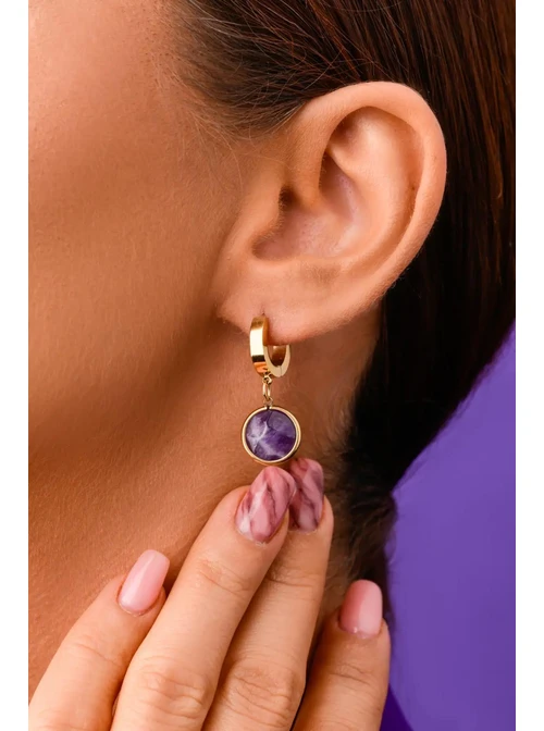 Kolczyki Bliźnięta, Ametyst, złoty S2V72400-2Z