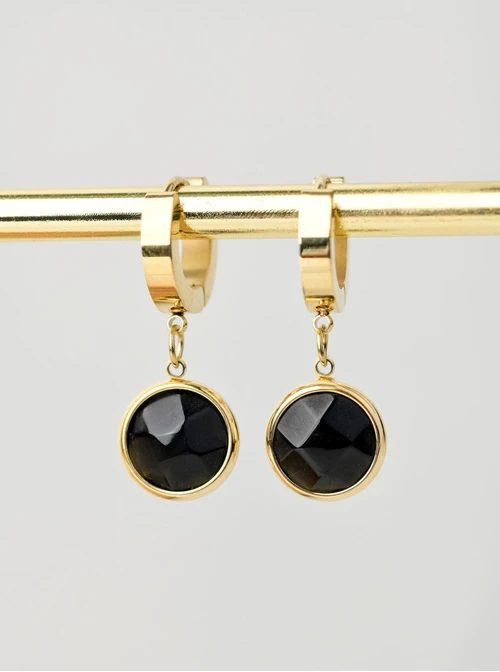 Kolczyki Koziorożec, Obsydian S2V72400-12Z