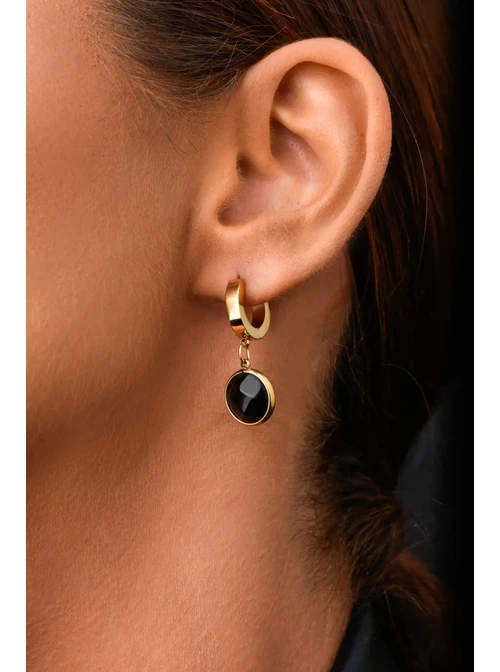 Kolczyki Koziorożec, Obsydian S2V72400-12Z