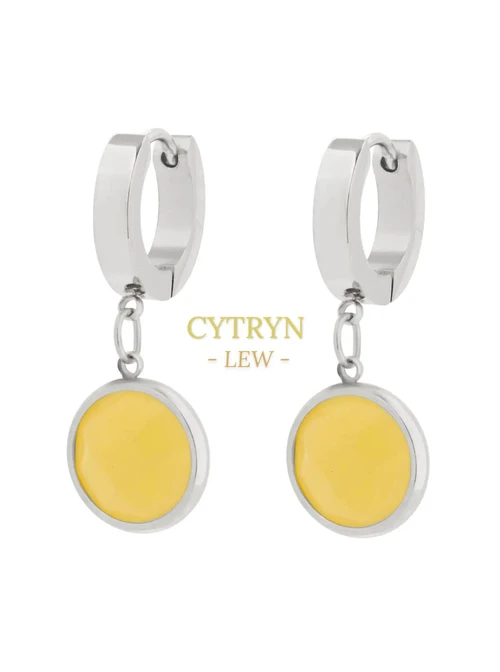 Kolczyki Lew,Cytryn, srebrny S2V72400-4S