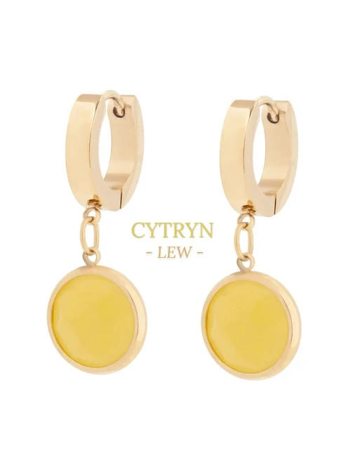 Kolczyki Lew, Cytryn, złoty S2V72400-4Z