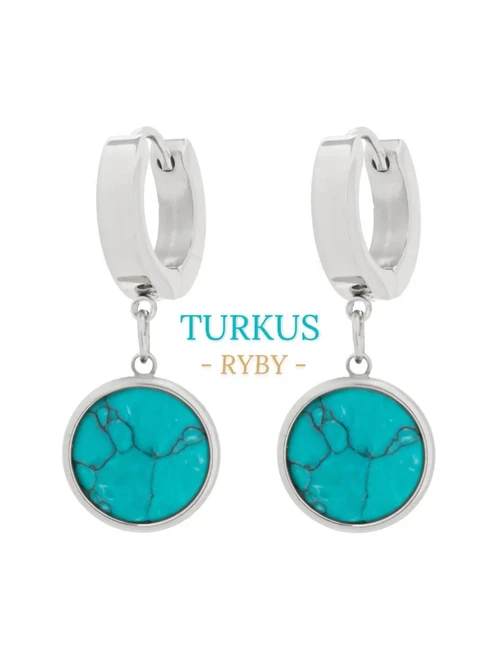 Kolczyki Ryby, Turkus, srebrny S2V72400-1S