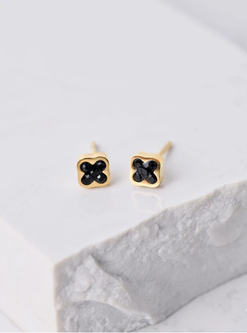 Kolczyki malutkie koniczynki, złoty S2V72060-Z