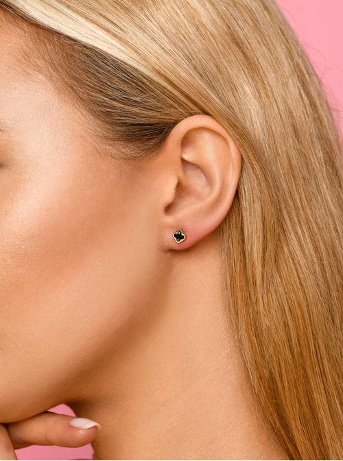 Kolczyki malutkie koniczynki, złoty S2V72060-Z