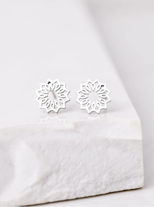 Kolczyki mały kwiatek, srebrny S2V72276-S