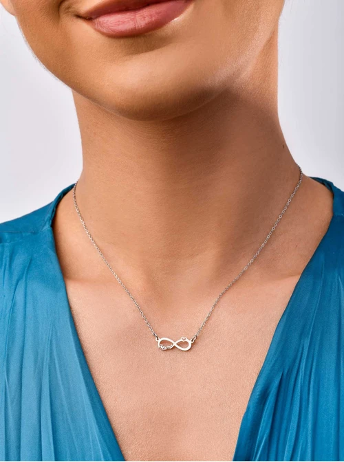 Naszyjnik Mama, nieskończoność, srebrny S300357S00