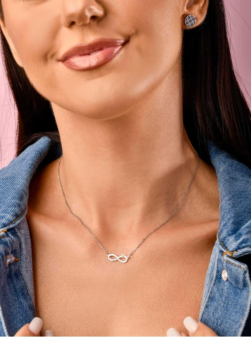 Naszyjnik Mama, nieskończoność, srebrny S300357S00