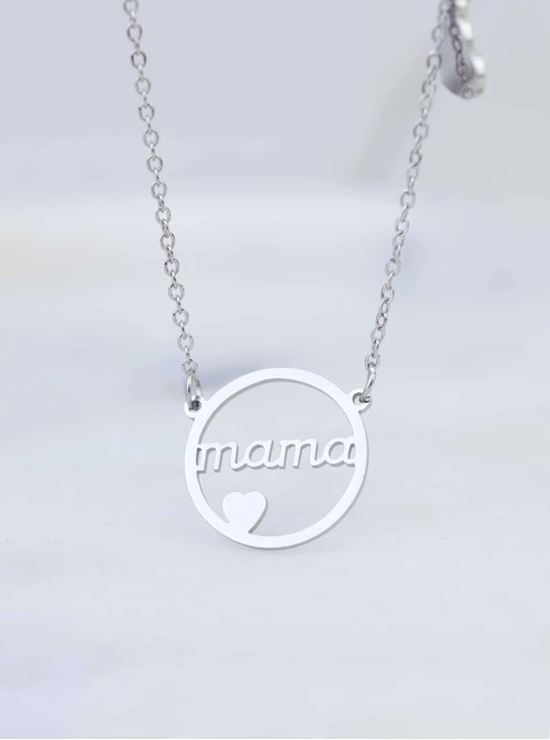Naszyjnik Mama, serce, srebrny S300358S00