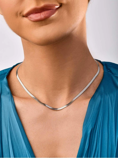 Naszyjnik cienka żmijka, srebrny S300363S00