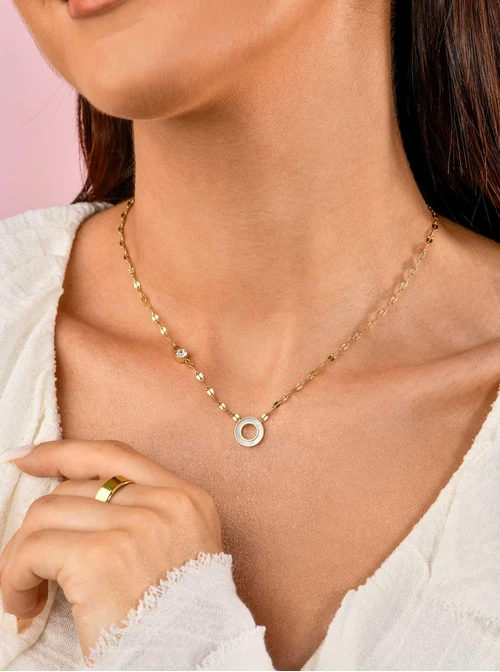 Naszyjnik kółeczko, kolor złoty S300354Z02