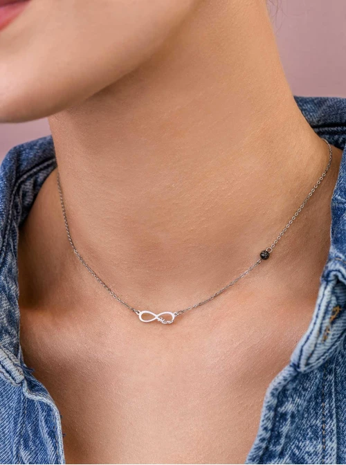 Naszyjnik nieskończoność, Mama, srebrny S300356S00