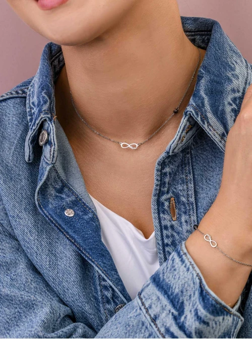 Naszyjnik nieskończoność, Mama, srebrny S300356S00