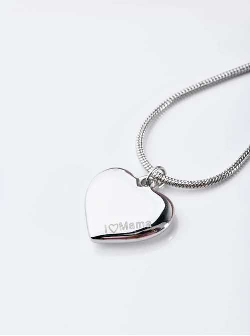 Naszyjnik serce, Mama, srebrny S300359S00