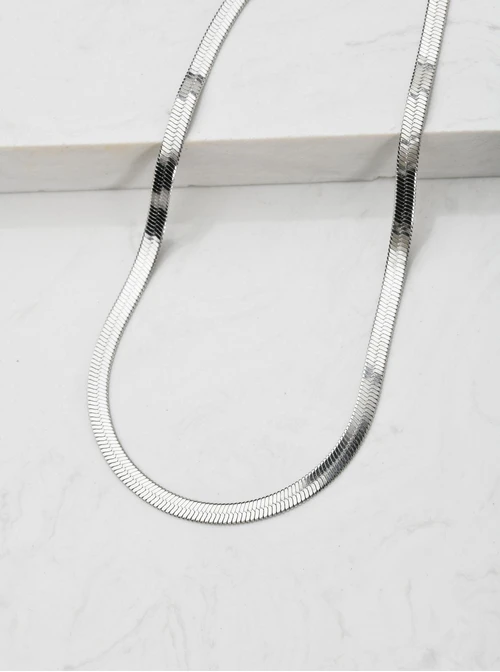 Naszyjnik żmijka, kolor srebrny S300364S00