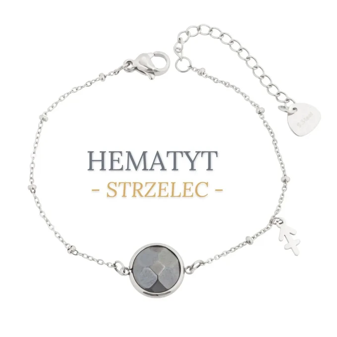 Bransoletka Strzelec, Hematyt, srebrny S1V72860-7S
