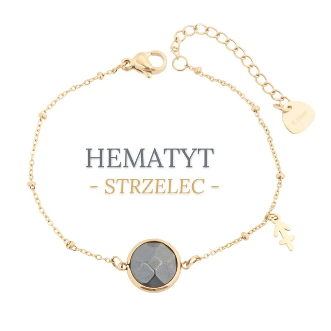 Bransoletka Strzelec, Hematyt, złoty S1V72860-7Z