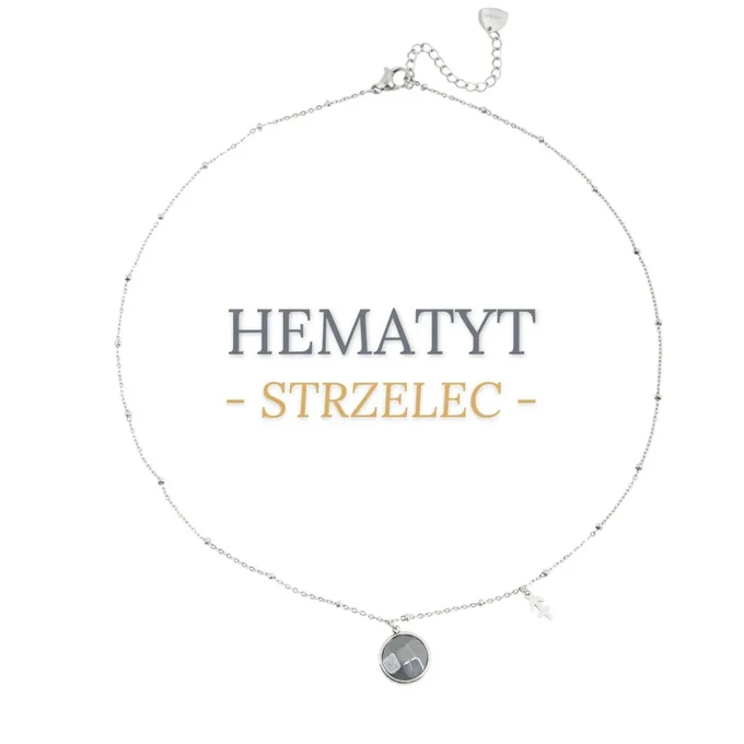 Naszyjnik Strzelec, Hematyt, srebrny S3V72972-7S