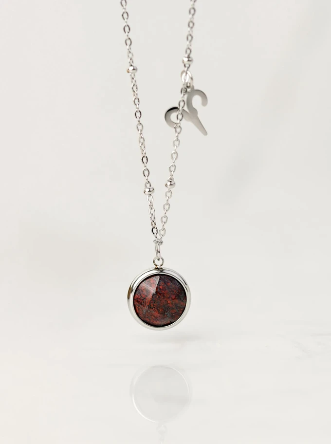 Naszyjnik Baran, Jaspis, srebrny S3V72972-5S