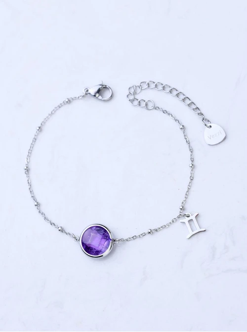 Bransoletka Bliźnięta, Ametyst,srebrny S1V72860-2S