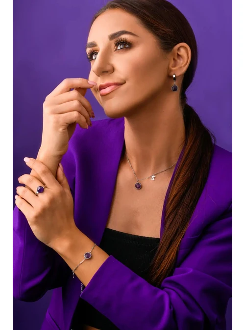 Bransoletka Bliźnięta, Ametyst,srebrny S1V72860-2S