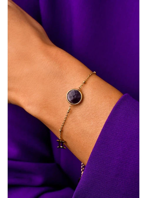 Bransoletka Bliźnięta, Ametyst, złoty S1V72860-2Z