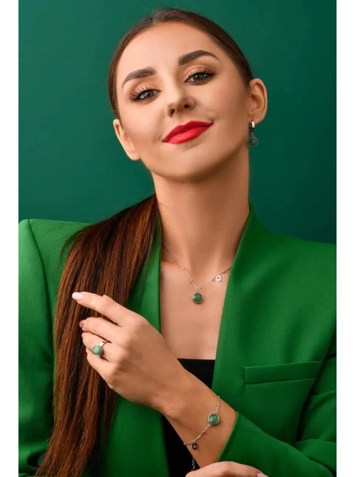 Bransoletka Rak, Awenturyn, srebrny S1V72860-9S