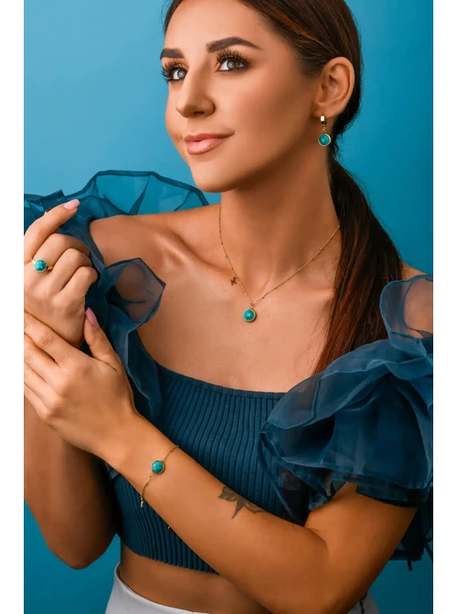Bransoletka Ryby, Turkus, złoty S1V72860-1Z