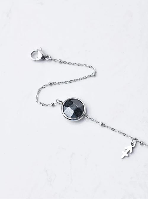 Bransoletka Strzelec, Hematyt, srebrny S1V72860-7S